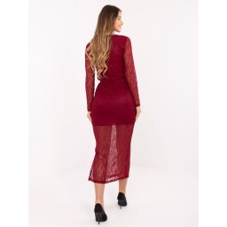 Fustă maxi din dantelă vișinie