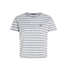 Karl Lagerfeld Tricou gri / alb