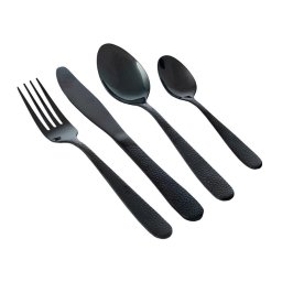 VENUS Set tacamuri inox 18/0 NEGRU - 4 persoane (16 piese)