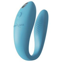 We-Vibe Sync Go - vibrator pentru cuplu inteligent reîncărcabil - turcoaz
