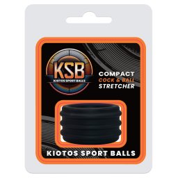Kiotos KSB Silicone Cockring & Ball Stretcher Compact Black