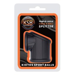 Kiotos KSB Silicone Triple-Hole Cock & Ball Splitter Black