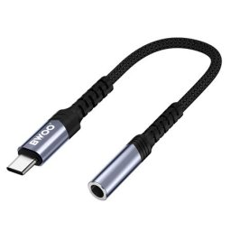 Adaptor audio USB-C la Jack 3.5mm universal, conversie digital-analog, compatibil smartphone si tableta, culoare negru