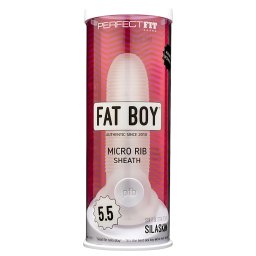 Fat Boy Micro Ribbed - mânecă penis - nervuri fine - 15cm - alb