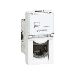 Priza Date RJ45 CAT6A STP ecranata 1M Legrand Mosaic alb 076573