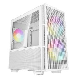 CARCASA DeepCool CH360 WH, Mini Tower, ATX, fara sursa, 3xfan, USB 3.2 gen 1 x 1, USB 2.0 x 2, audio, PSU shroud,4 sloturi expansiune,iluminare ARGB,alb R-CH360-WHAPE3-G-1 (timbru verde 0.24lei)