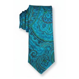 Cravata matase Gentlemen`s Corner - Turcoaz Paisley