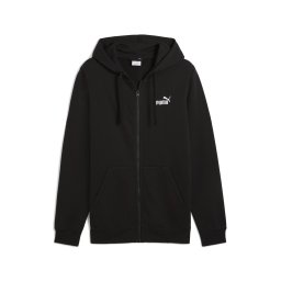 PUMA Bluză cu fermoar sport 'Essentials No. 1' negru / alb