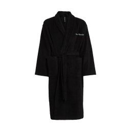 Karl Lagerfeld Halat de baie lung negru / alb