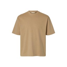 SELECTED Tricou 'SLHOSCAR' maro deschis
