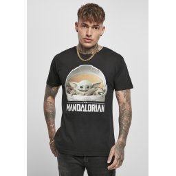 Baby Yoda Mandalorian Logo Tee Negru