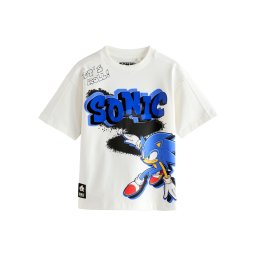 Next Tricou 'Sonic' ecru / albastru