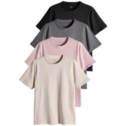 The Set Tricou gri închis / roz pudră / roz pal / negru