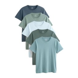 Next Tricou bleumarin / azuriu / albastru deschis / verde pastel / verde închis