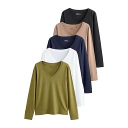 Next Tricou bleumarin / maro deschis / oliv / negru / alb