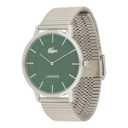LACOSTE Ceas analogic 'Crocorigin' verde / argintiu