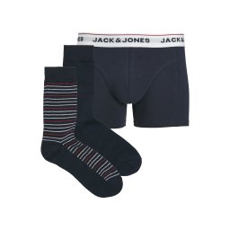 JACK & JONES Boxeri 'JACORDINARY' bleumarin / roşu închis / alb