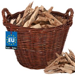 Coș de depozitare pentru fructe legume lemn împletit 35 cm.