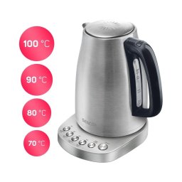 Fierbător de apă cu termoreglare 1,7 l 2200W/230V oțel inoxidabil Sencor