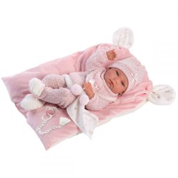 Doll baby Nica 38 cm on blanket