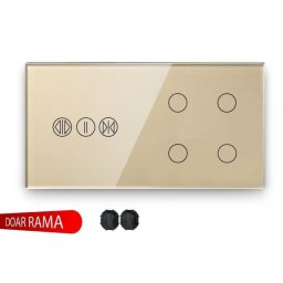 Panou întrerupător perdele+cvadruplu din sticlă M1