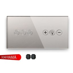 Panou întrerupător perdele+dimmer (Variator tensiune) WiFi din sticlă M1