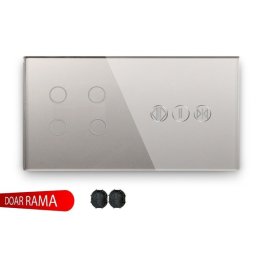 Panou întrerupător cvadruplu+perdele din sticlă M1