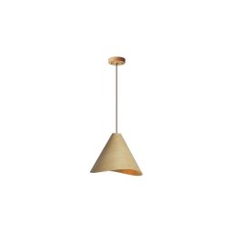 Lustră suspendată din lemn pe cablu 1xE27/60W/230V Ø 33 cm, lemn masiv – stejar/lemn de cauciuc
