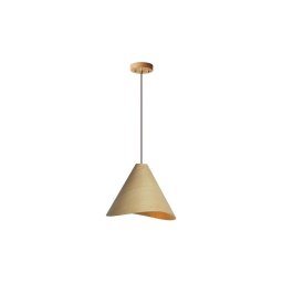 Lustră suspendată pe cablu din lemn masiv, Ø 45 cm, 1xE27/60W/230V, stejar/hevea