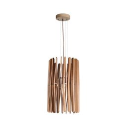 Pendul din lemn masiv pe cablu, 1xE27/60W/230V, diametru 38 cm, frasin/lemn de cauciuc