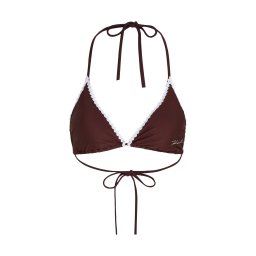 Karl Lagerfeld Sutien costum de baie maro închis / alb murdar