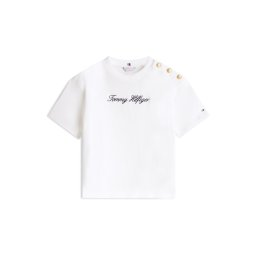 TOMMY HILFIGER Tricou negru / alb