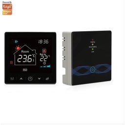 Termostat Inteligent TORWT-25 Portabil, cu WiFi+RF, ecran tactil, pentru centrale pe gaz, incalzire in pardoseala Negru