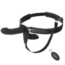 Hidden Desire Inferno Double Vibrating Pleasure Penis Strapon 14cm Black