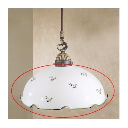 Sticlă de schimb universală NONNA E27, Ø 20 cm, alb/verde
