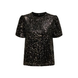 ONLY Top Onlana S/S Loose Sequins Jrs 15333850 C-N10 black
