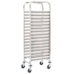 Carucior bucatarie pentru 16 tavi, 38x55x163cm, otel inoxidabil GartenMobel Dekor