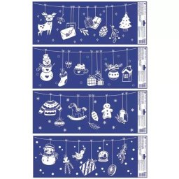Decorațiuni sclipitoare autocolant pentru ferestre - 60 x 23 cm, diverse modele