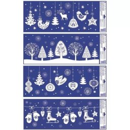 Decorațiuni strălucitoare autocolante pentru ferestre - 60 x 23 cm, diverse tipuri