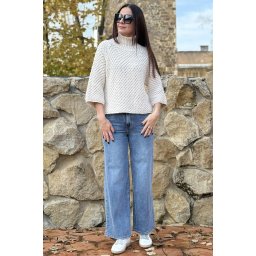 BLUGI WIDE LEG ALBASTRU MEDIU M Albastru