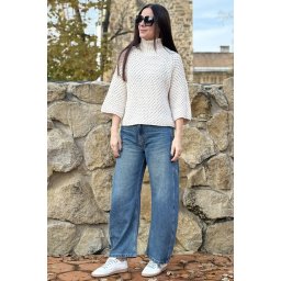 BLUGI BALLON FIT TALIE INALTA DENIM RETRO L Albastru
