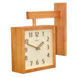 Ceas de perete Adler cu doua fete, lemn 30304 Stejar