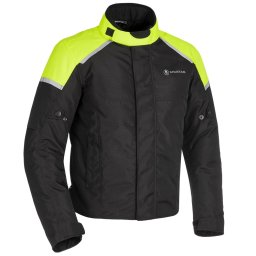 Geaca textila impermeabila Oxford Spartan, versiune scurta, culoare negru fluo, marime L