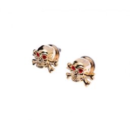 Set 2 suruburi craniu, culoare auriu, pentru prindere nr inmatriculare