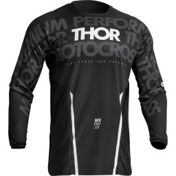 Tricou motocross enduro Thor Pulse Mono, culoare negru alb, marime 2XL