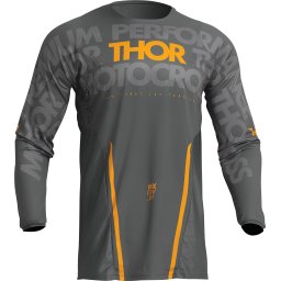 Tricou motocross enduro Thor Pulse Mono, culoare gri inchis galben, marime M