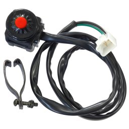 Buton oprire motociclete atv, 2 pini, prindere pe ghidon, buton rosu