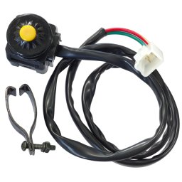 Buton oprire motociclete atv, 2 pini, prindere pe ghidon, buton galben
