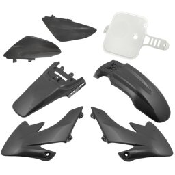 Set plasticuri motocross Dirt bike 125, culoare negru alb