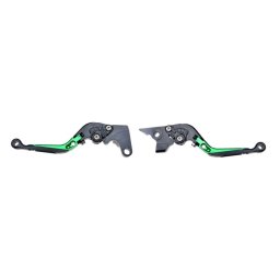 Set 2 manete frana si ambreiaj reglabile si rabatabile Yamaha FZ6 04-10 FZ8 11-15 MT07 14-16 MT09 14-16, culoare verde